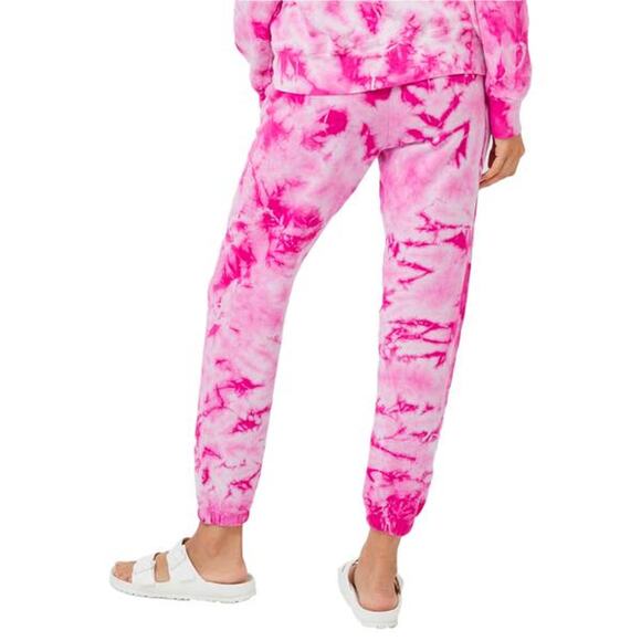 MONROW Crystal Tie Dye Sweatpants in Fuchsia Pink HB04556 NEW NWT Small S - Picture 3 of 5